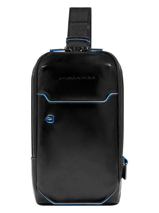 Piquadro Blå firkantet skuldertaske i læder 28 cm Piquadro Blå firkantet skuldertaske i læder 28 cm