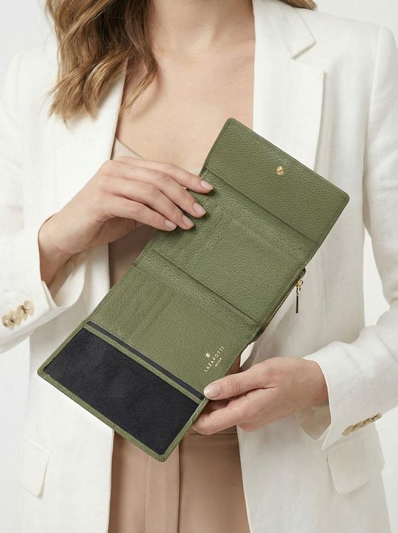 Lazarotti Bologna Kožená peněženka XL s přihrádkou na zip kůže 14 cm