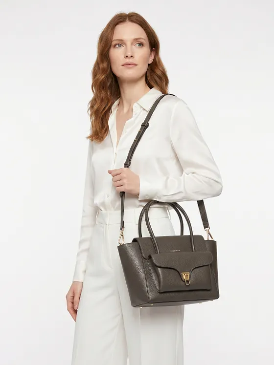 Coccinelle Double Beat Bolsa de hombro Piel natural 31 cm Coccinelle Double Beat Bolsa de hombro Piel natural 31 cm