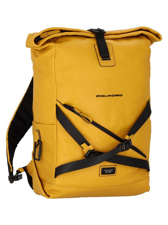 Piquadro Harper-rygsæk i læder med 48 cm rum til bærbar computer