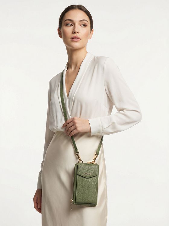 Lazarotti Bologna Leather Zip-Around Peněženka Pouzdro na mobilní telefon kožené 19 cm