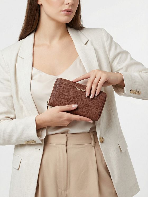 Lazarotti Bologna Leather XL Zip-Around Pung Læder 19 cm