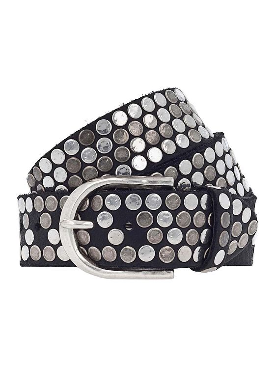 b.belt Bælte i læder med nitter