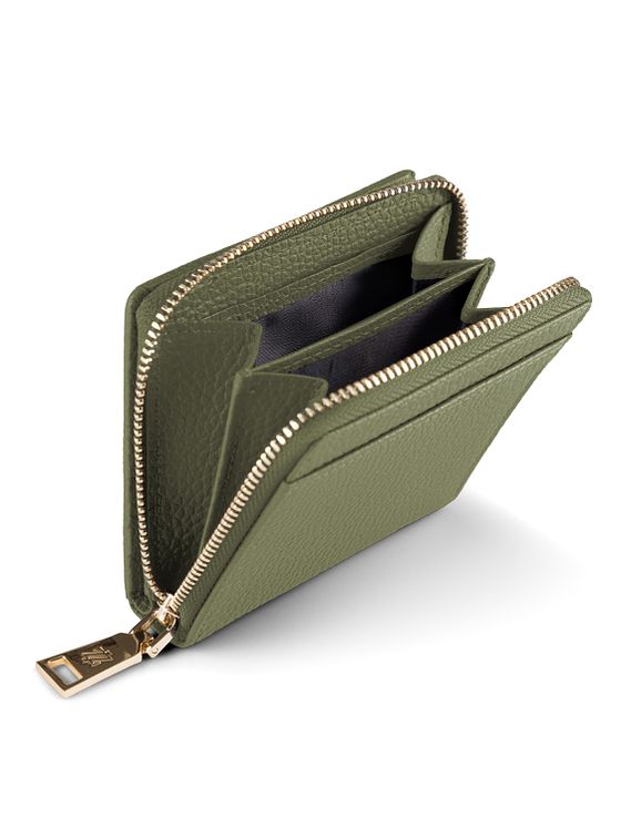 Lazarotti Boloňská kožená peněženka na zip střední velikosti Kožená 10 cm