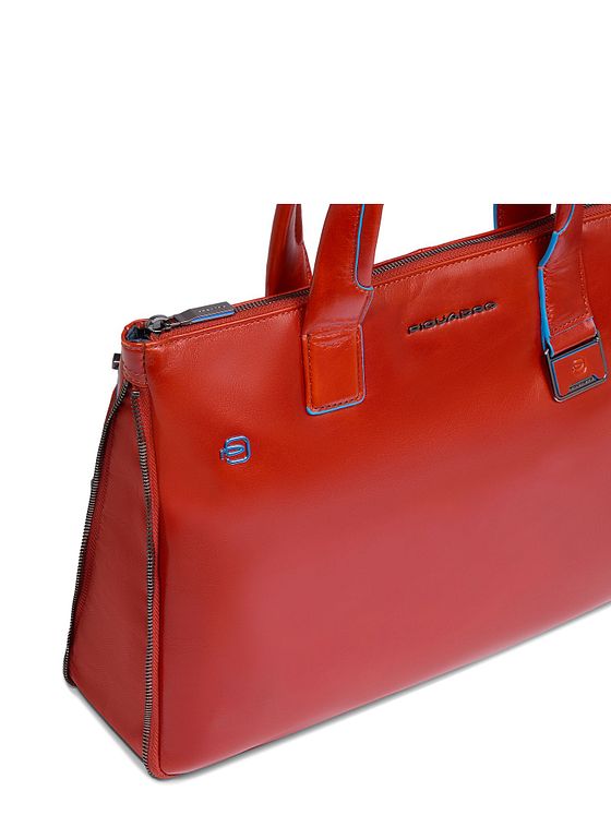 Piquadro Blue Square Shopper-taske Læder 38 cm Laptoprum med strækfold