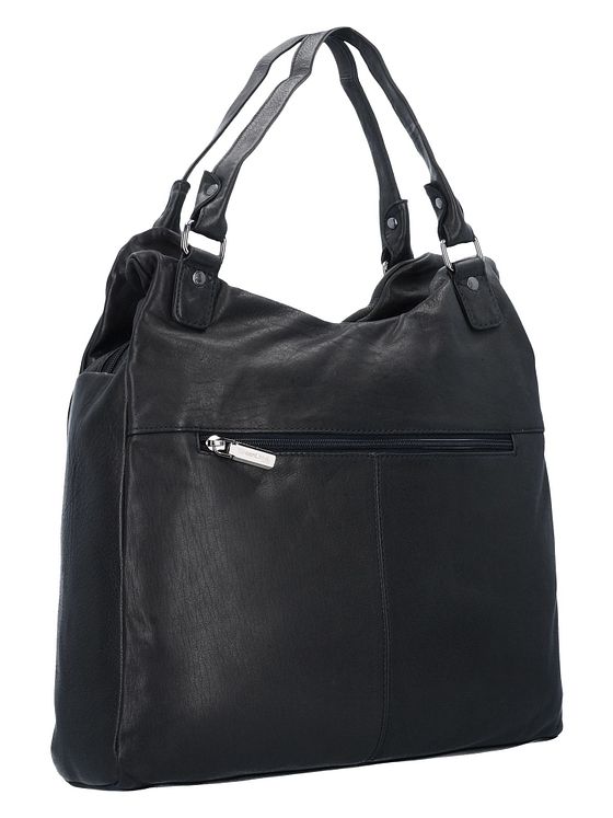 Greenland Nature Sort skuldertaske i nappalæder 38 cm