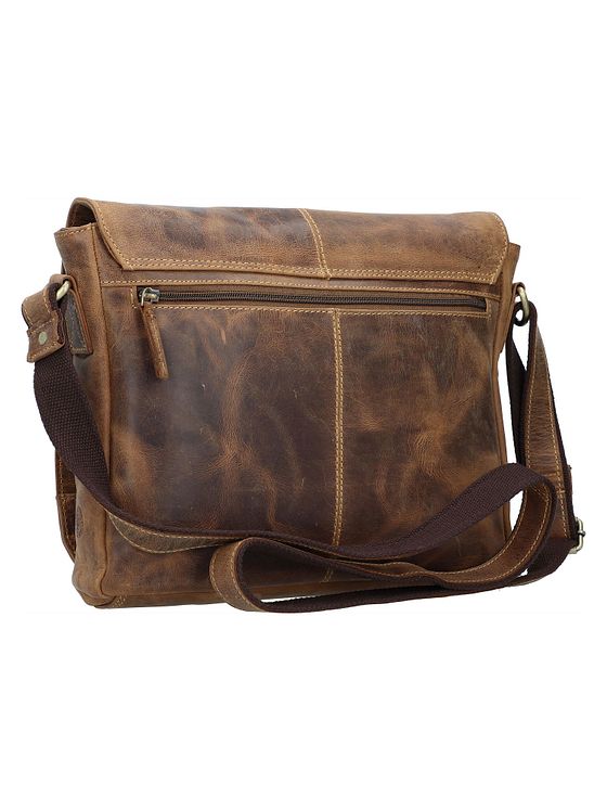 Greenburry Vintage messenger-skuldertaske i læder 33 cm