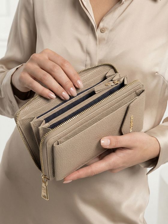 Lazarotti Bologna læderpung med lynlås mobiltelefonetui læder 19 cm