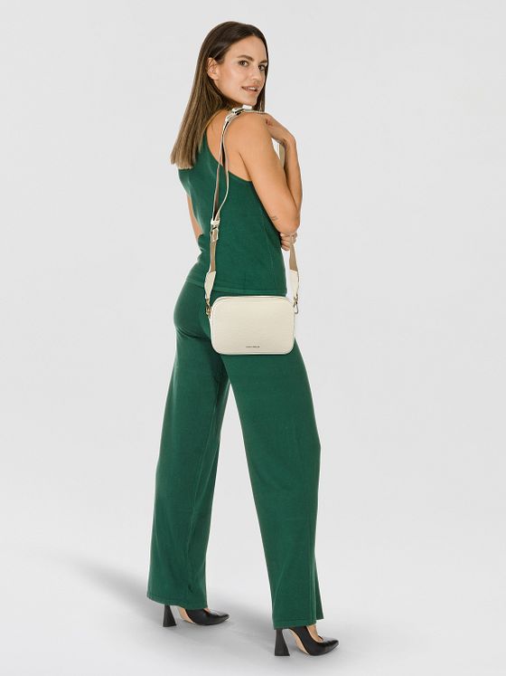 Coccinelle Kožená taška přes rameno Tebe 18 cm