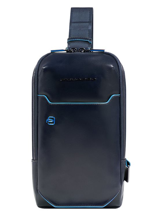 Piquadro Blå firkantet skuldertaske i læder 28 cm Piquadro Blå firkantet skuldertaske i læder 28 cm