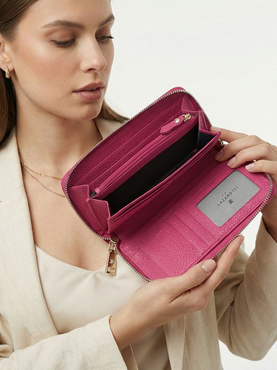 Lazarotti Bologna Leather XL dvojitá peněženka se zipem RFID Leather 20 cm