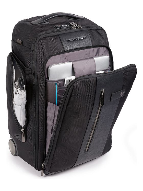 Piquadro Kort 2-hjulet rygsæk-trolley 53 cm rum til bærbar computer