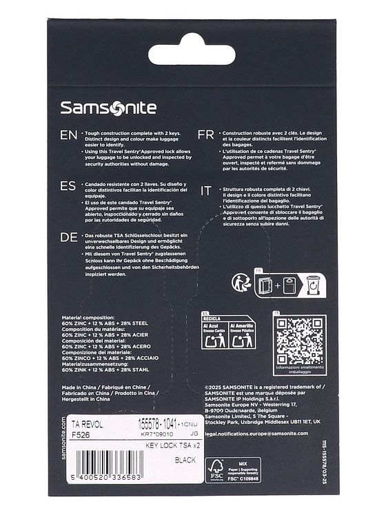 Samsonite Ta Revolution TSA-lås