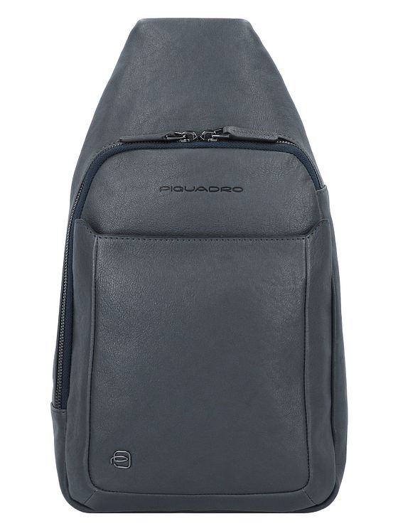 Piquadro Sort firkantet skuldertaske i læder 20 cm Piquadro Sort firkantet skuldertaske i læder 20 cm