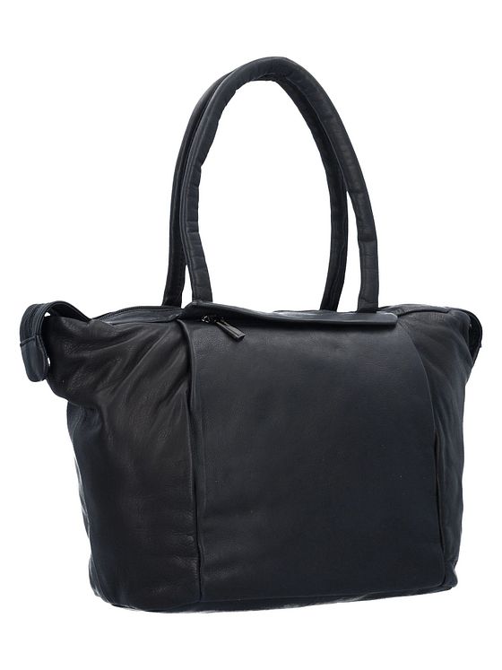 Greenland Nature Sort nappa shopper taske i læder 33 cm