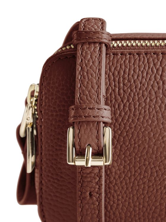 Lazarotti Bologna Kožená taška přes rameno na fotoaparát Kožená taška s dvojitým zipem 18 cm