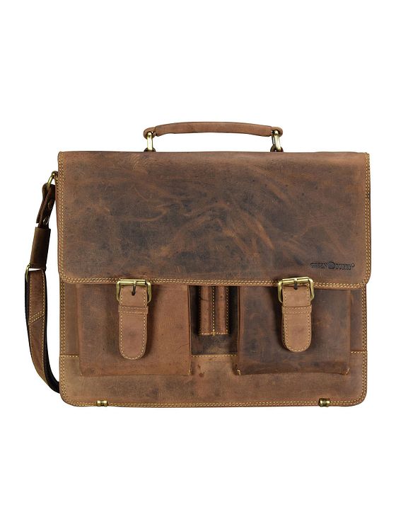 Greenburry Vintage dokumentmappe i læder med 40 cm rum til bærbar computer