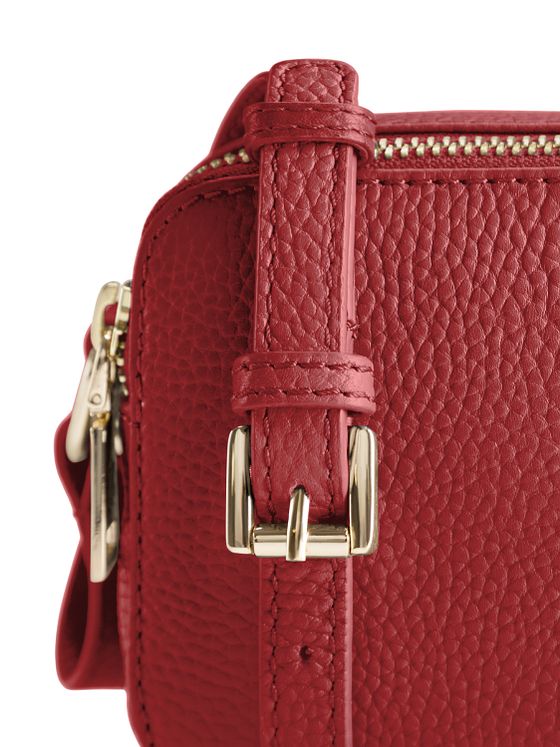 Lazarotti Bologna Kožená taška přes rameno na fotoaparát Kožená taška s dvojitým zipem 18 cm