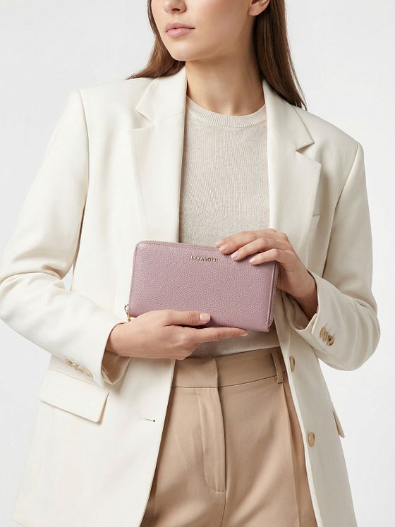 Lazarotti Bologna Leather XL Peněženka na zip Kožená 19 cm