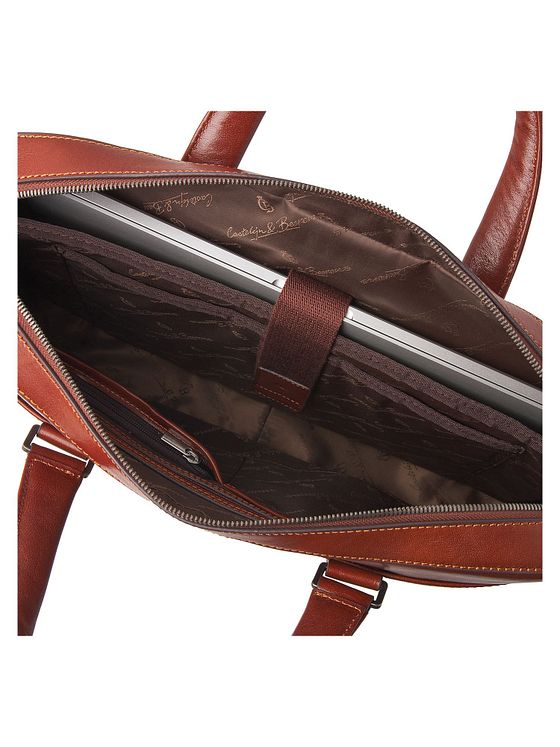 Castelijn & Beerens Kožená aktovka Ted 41 cm s přihrádkou na notebook