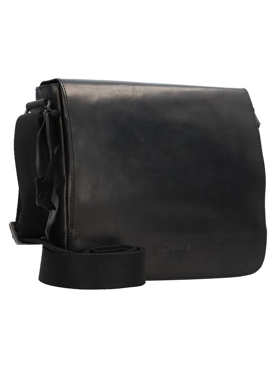 Greenburry Pure Black Skuldertaske Læder 26 cm