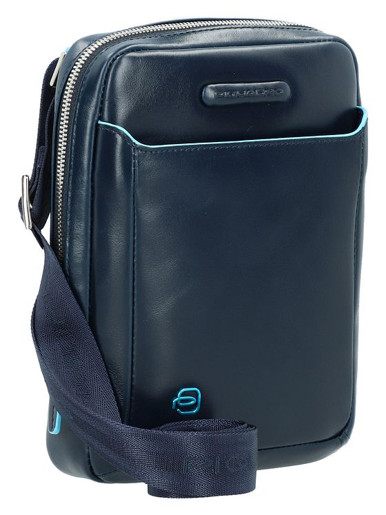 Piquadro Blå firkantet skuldertaske i læder 22 cm Piquadro Blå firkantet skuldertaske i læder 22 cm