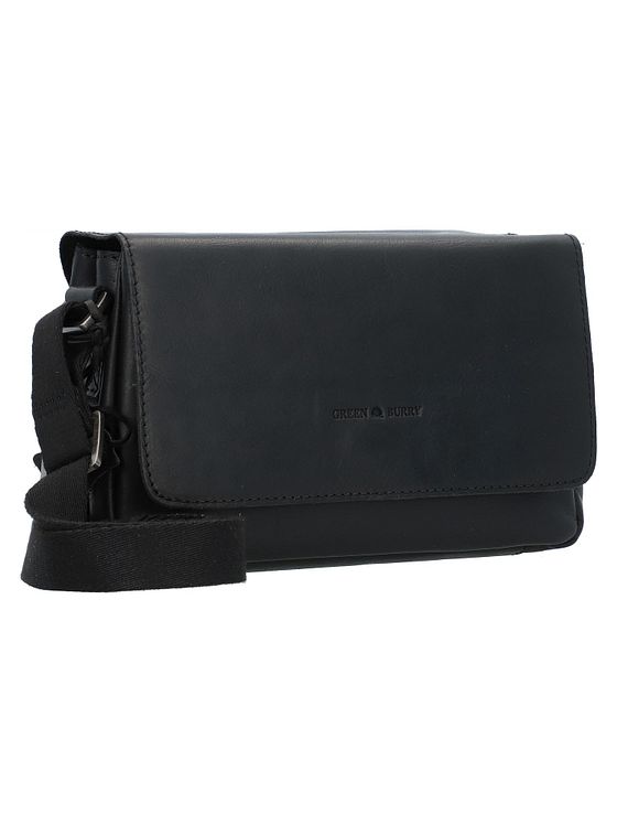 Greenburry Pure Black Skuldertaske Læder 23 cm