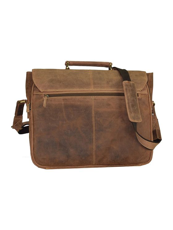 Greenburry Vintage dokumentmappe i læder med 42 cm rum til bærbar computer