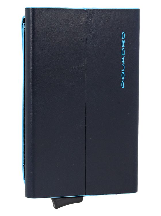 Piquadro Blå firkantet kreditkortholder i læder 6 cm Piquadro Blå firkantet kreditkortholder i læder 6 cm