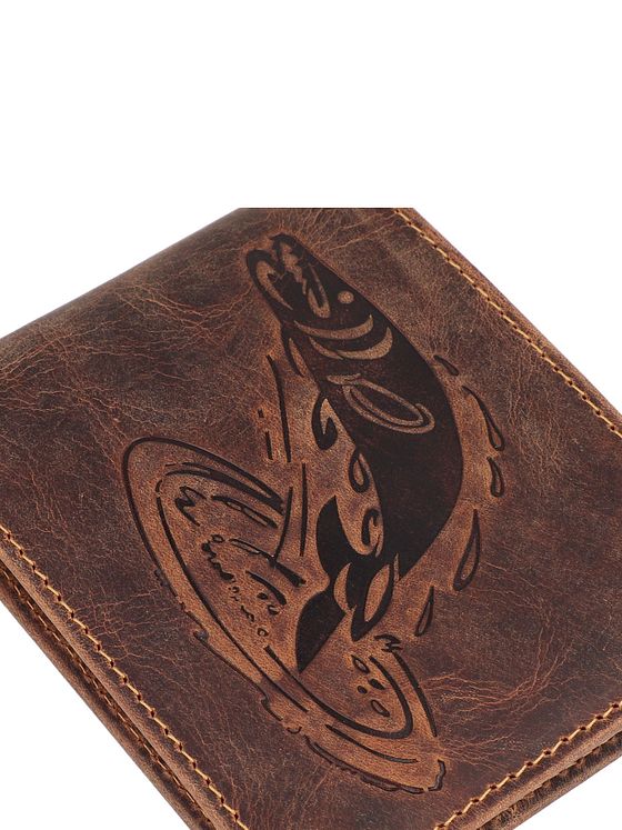 Greenburry Vintage peněženka s reliéfem ryby z kůže 12 cm