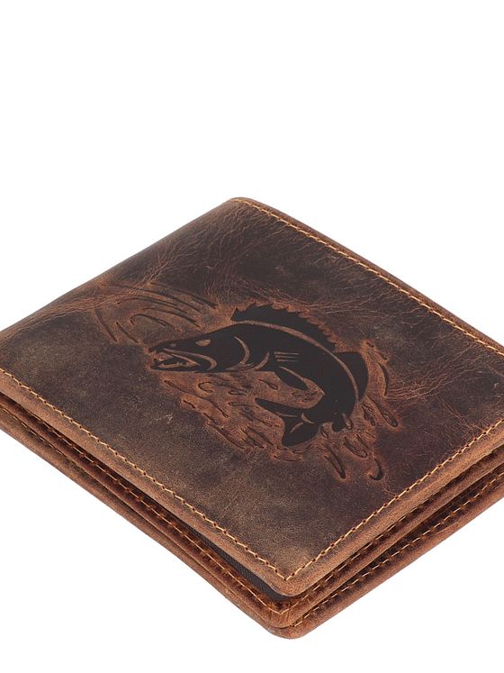 Greenburry Vintage peněženka s reliéfem ryby z kůže 12 cm