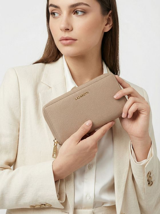 Lazarotti Bologna Leather XL Double Zip-Around Wallet RFID Leather 20 cm