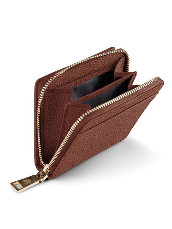 Lazarotti Boloňská kožená peněženka na zip střední velikosti Kožená 10 cm