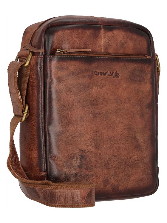 Greenland Nature Mascu & Line skuldertaske i læder 27 cm Greenland Nature Mascu & Line skuldertaske i læder 27 cm