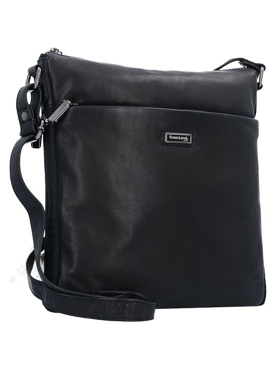 Greenland Nature Black Nappa Skuldertaske Læder 29 cm