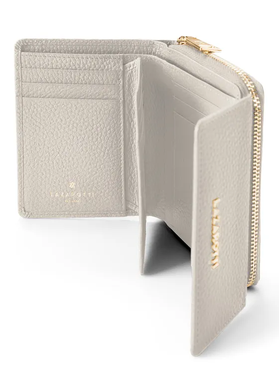 Lazarotti Cartera de piel «Bologna» con cremallera envolvente, 12 cm