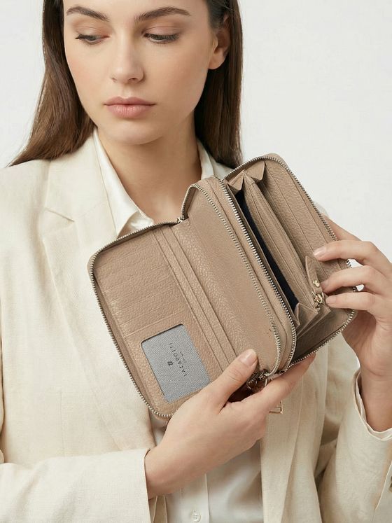 Lazarotti Bologna Leather XL dvojitá peněženka se zipem RFID Leather 20 cm