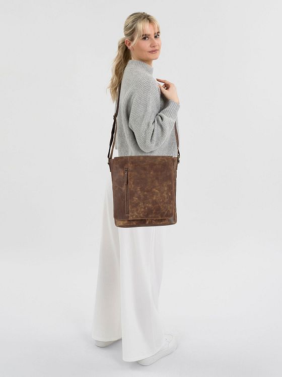 Harold's Crunchy skuldertaske i læder 27 cm