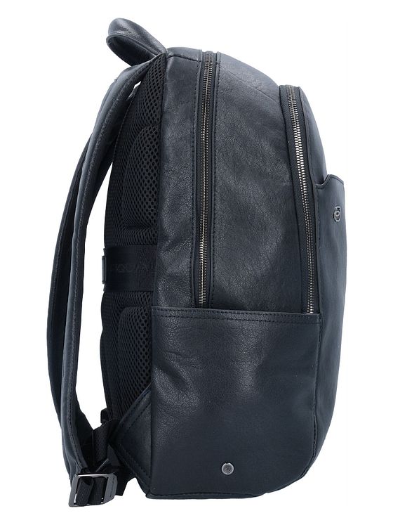 Piquadro Sort firkantet rygsæk i læder 39 cm rum til bærbar computer Piquadro Sort firkantet rygsæk i læder 39 cm rum til bærbar computer