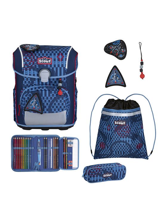 Scout Neo Exklusiv Safety Light Skoleransel-sæt 5-delt