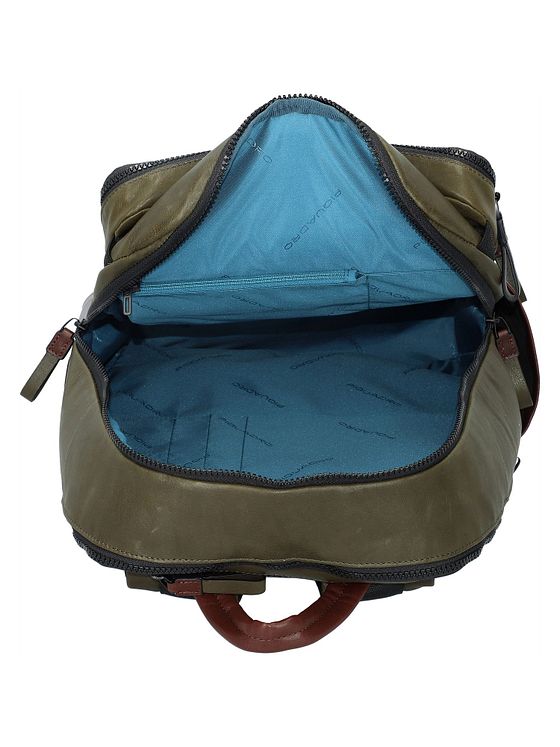 Piquadro Harper-rygsæk i læder med 48 cm rum til bærbar computer
