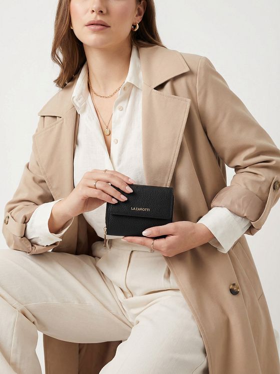 Lazarotti Bologna Kožená peněženka na zip Kožená 12 cm