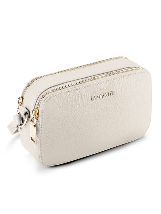 Lazarotti Bologna Kožená taška přes rameno na fotoaparát Kožená taška s dvojitým zipem 18 cm