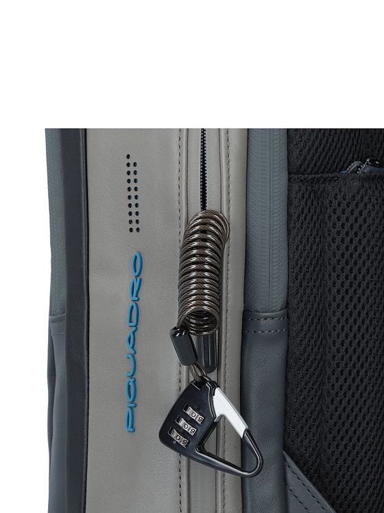 Piquadro Urban-rygsæk i læder med 41 cm rum til bærbar computer