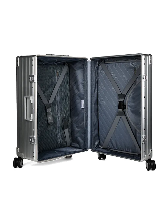 Aleon Traveler 4-pyöräinen alumiinivetolaukku, 67 cm, pukupussilla Aleon Traveler 4-pyöräinen alumiinivetolaukku, 67 cm, pukupussilla