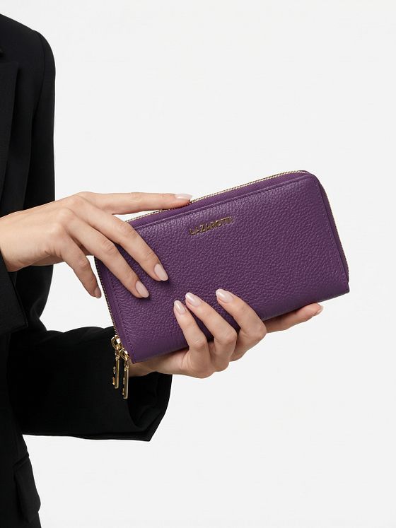 Lazarotti Bologna Leather XL dvojitá peněženka se zipem RFID Leather 20 cm