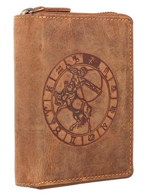 Greenburry Vintage pung med stjernetegn i læder 10 cm Greenburry Vintage pung med stjernetegn i læder 10 cm