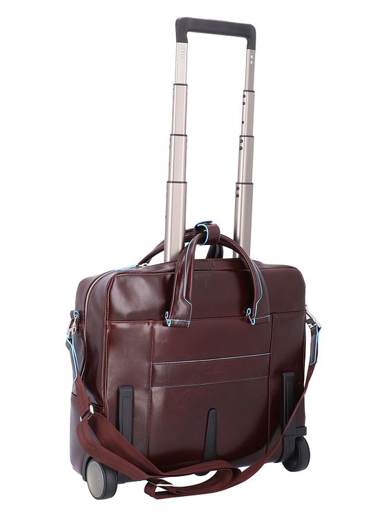 Piquadro Blue Square 2-hjulet business-trolley i læder med 36 cm rum til bærbar computer Piquadro Blue Square 2-hjulet business-trolley i læder med 36 cm rum til bærbar computer