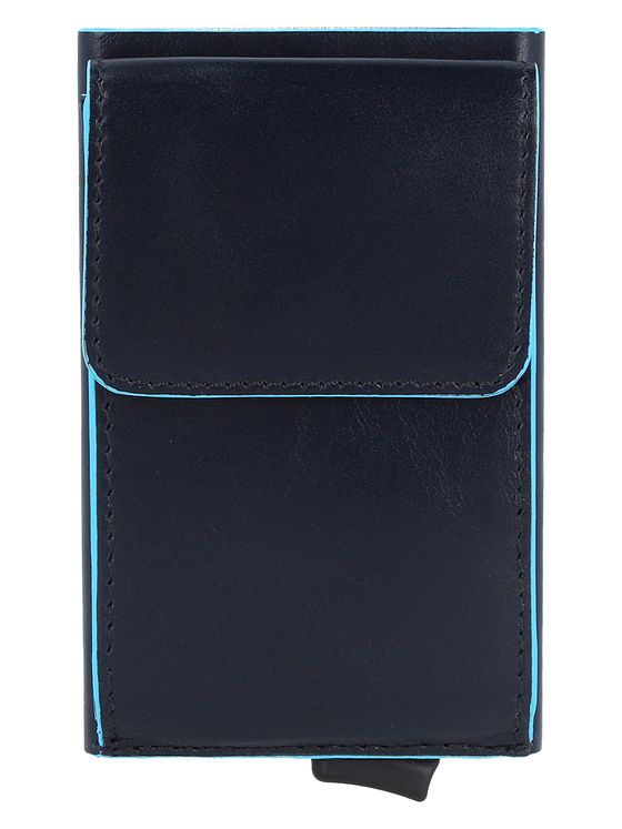 Piquadro Blå firkantet kreditkortholder i læder 6 cm Piquadro Blå firkantet kreditkortholder i læder 6 cm