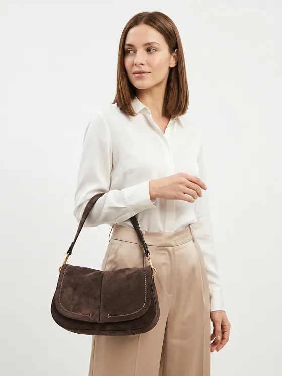 Gianni Chiarini Helena Round Bolsa de hombro Piel natural 28 cm